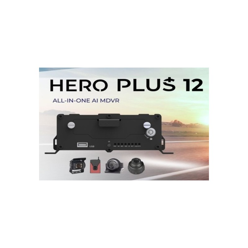 [HERO PLUS 12] AI Mobile DVR for Trucks | 12-Channel 1080p | Comprehensive Container Management & Driver Monitoring